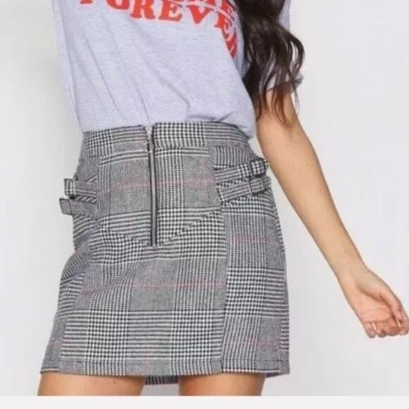 Topshop Plaid Wool Preppy Mini Skirt 6 - Picture 1 of 9